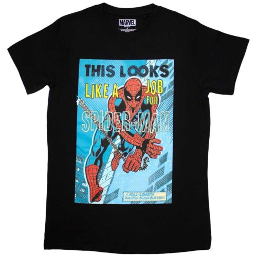 PrutsShop.nl Spider-man shirt – Looks Like A Job For Spider-Man: Ga voor heroïsche stijl met dit Spider-Man T-shirt! Met de iconische tekst "Looks Like a Job For Spiderman" en een krachtige print van Spidey in actie, is dit shirt een must voor elke fan. Comfortabel, stoer en altijd klaar voor avontuur!