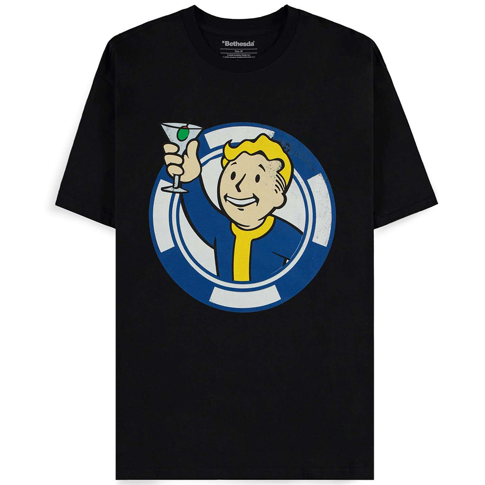 Fallout – Vault Boy Cheers Game & Serie T-Shirt (Zwart)