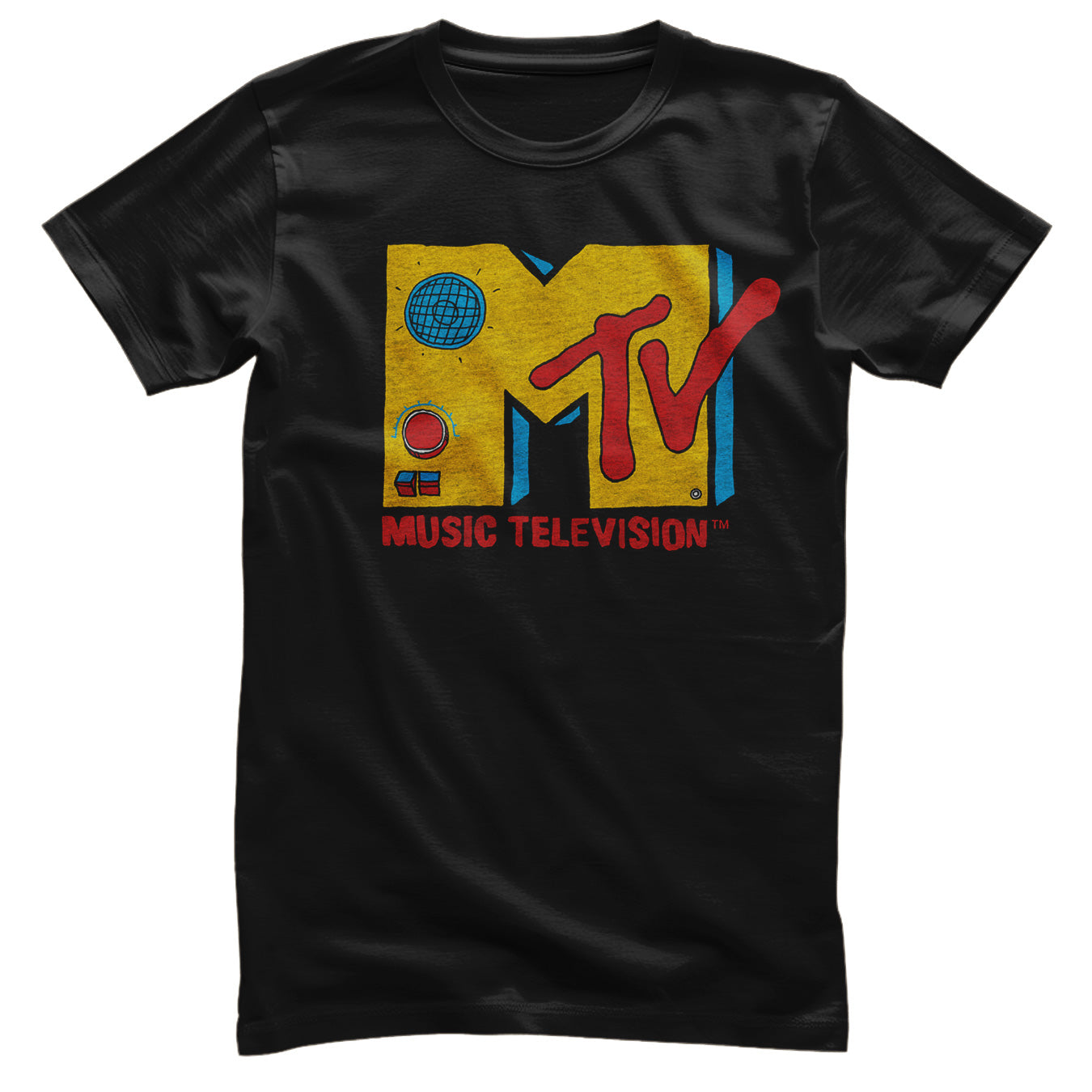 MTV Radio Transistor Logo T-Shirt – Zwart