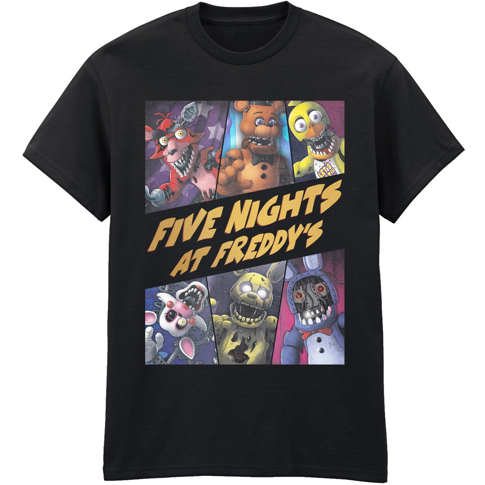 Five Nights at Freddy’s Characters T-Shirt Zwart