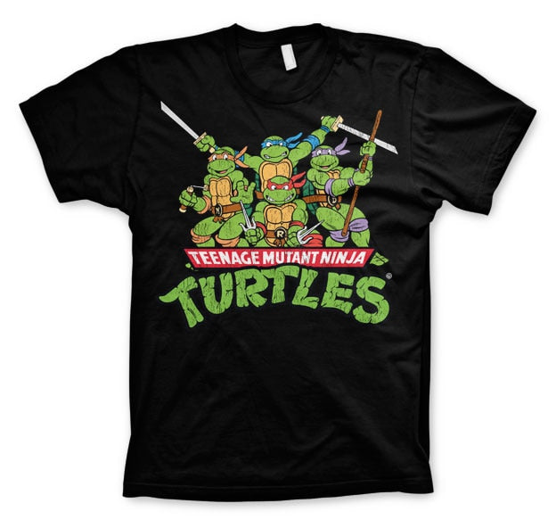 Teenage Mutant Ninja Turtles Classic Group T-Shirt Zwart