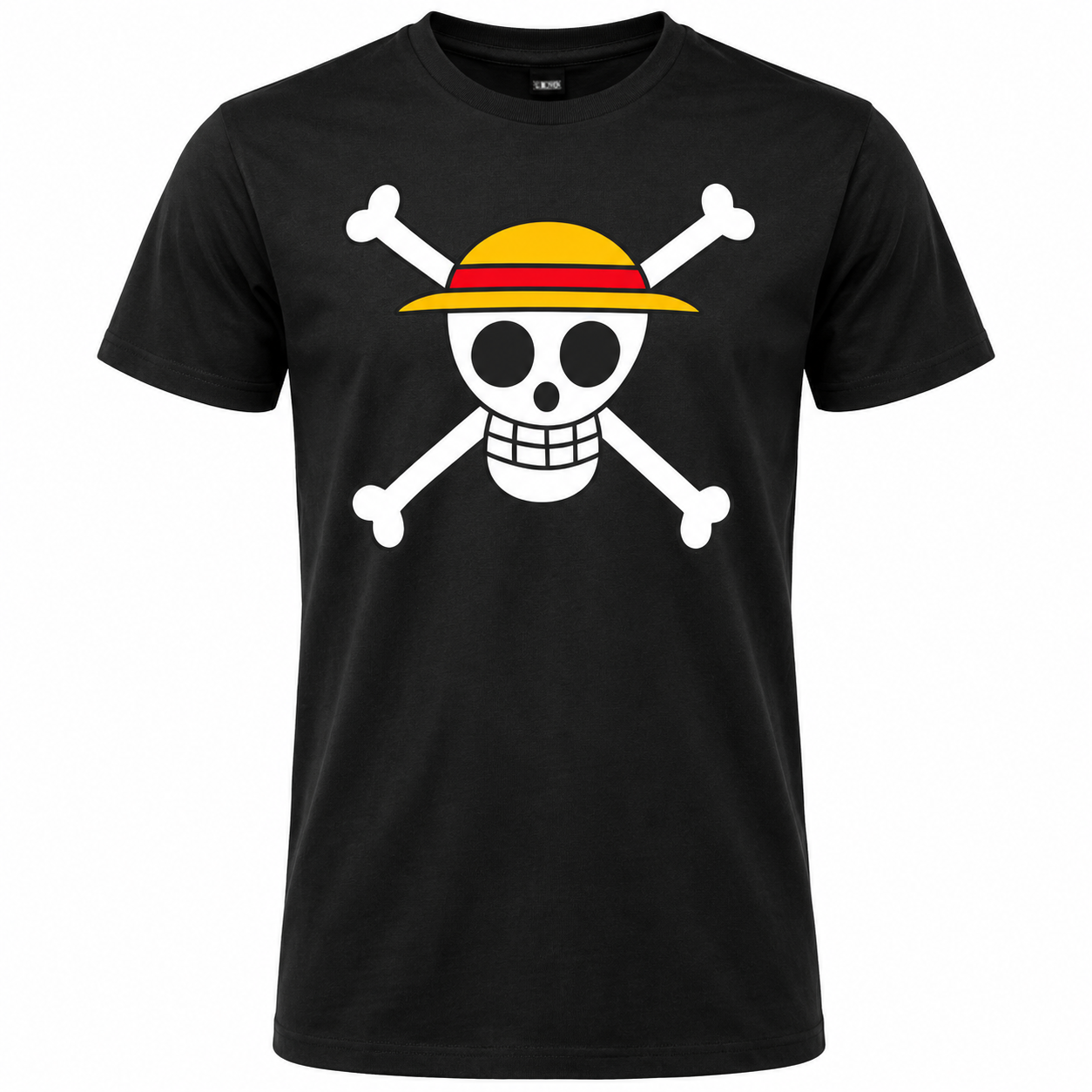 Zwart One Piece T-shirt met Straw Hat Pirates-logo